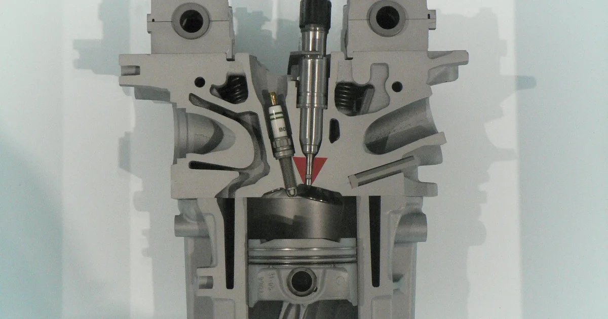 BMW petrol direct injection engine close-up