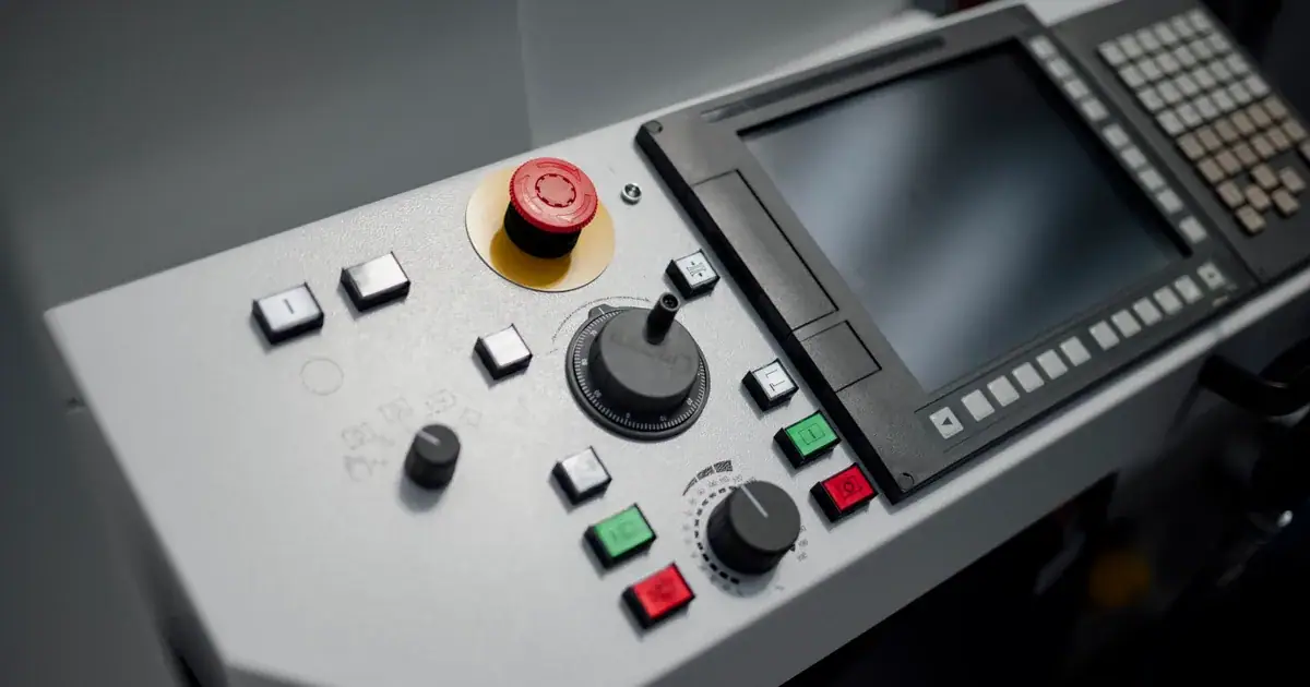 Control panel with buttons and a display