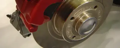 A brake disc and caliper