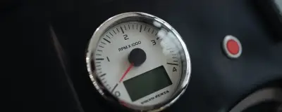 Close-up of a car rev counter