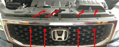 An intake system in the engine bay
