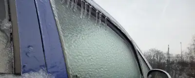 Ice on a car door