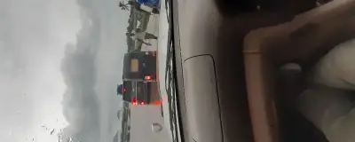 A flooded stretch of road