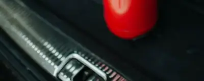 A fire extinguisher in a car boot