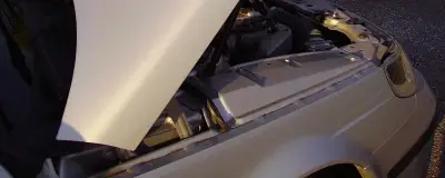 Engine bay with the bonnet raised