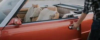 Car on the highway during a long journey