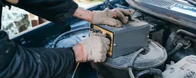 Car battery in the engine bay