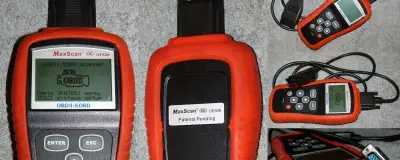 A diagnostic scanner showing parameters