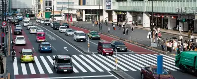 Cars in city traffic