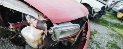 Abandoned car in a scrapyard
