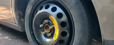 A flat car tyre