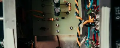 Electronic board with components and wiring