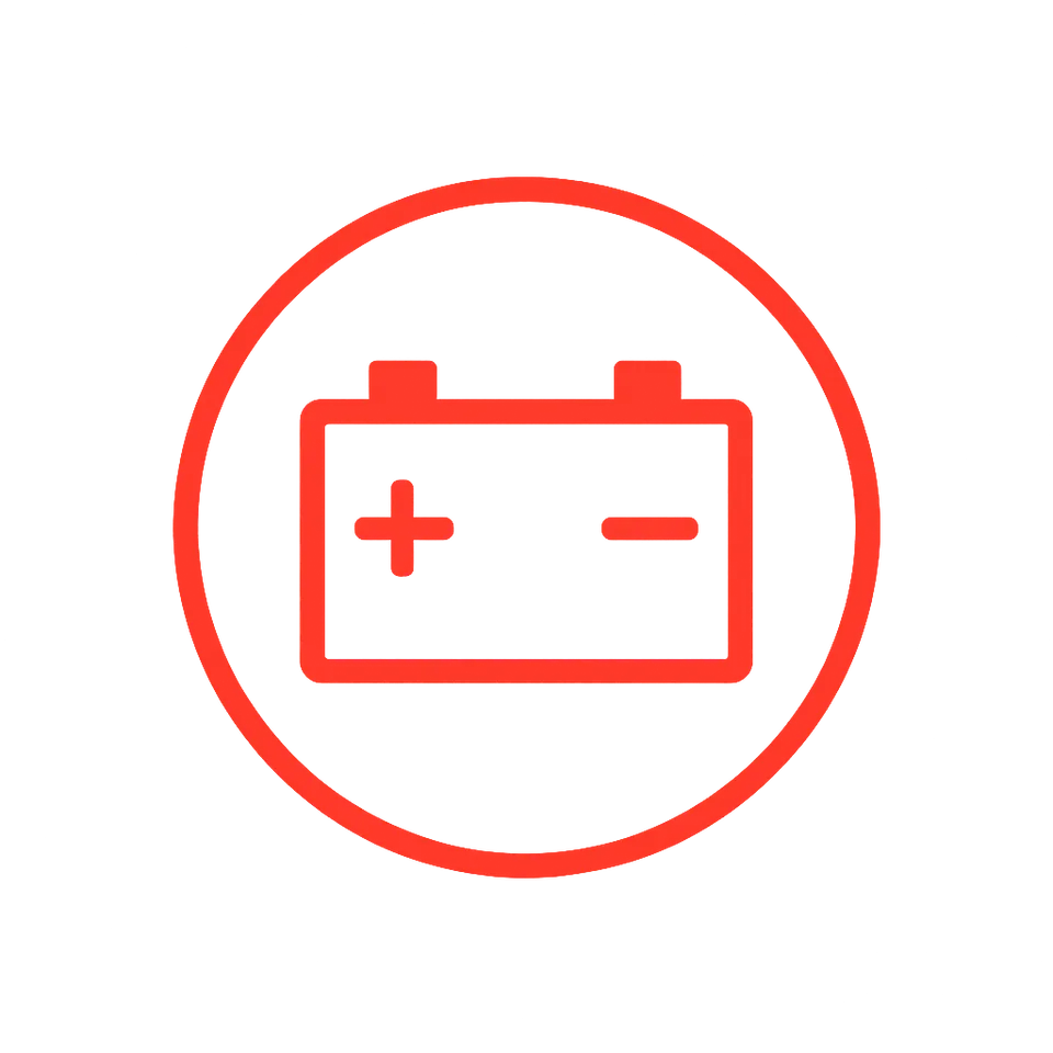 Battery charge warning light